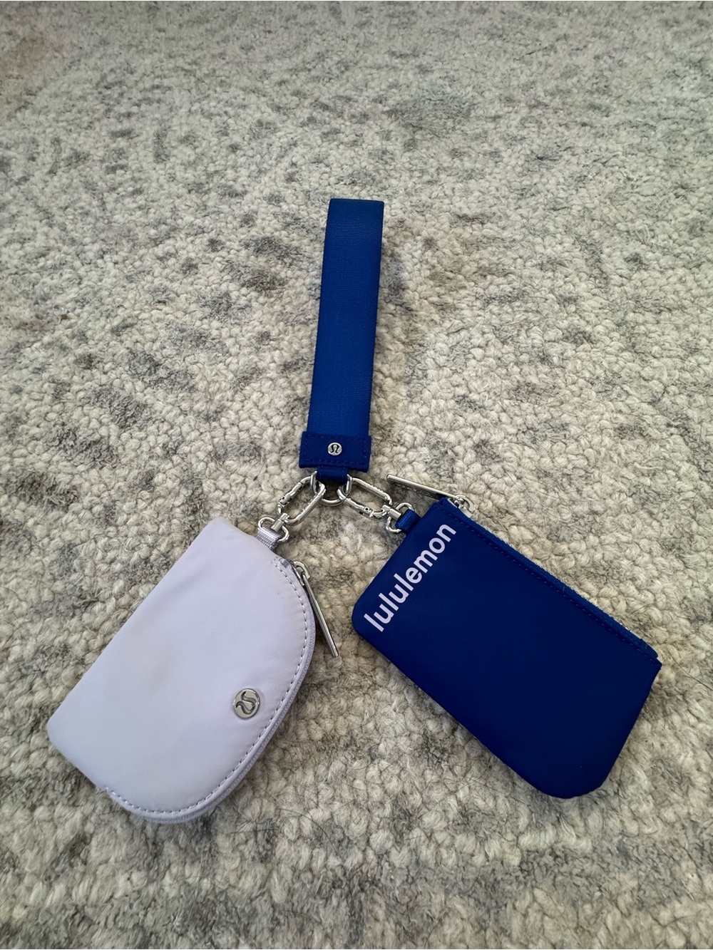 lululemon athletica Blue and White Keychain Wallet Duo